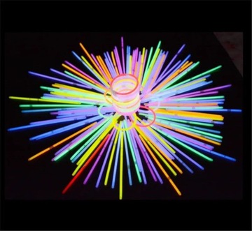СВЕТЯЩИЕСЯ ФЛУОРЕСЦЕНТНЫЕ ХИМИЧЕСКИЕ БРАСЛЕТЫ 100 шт.