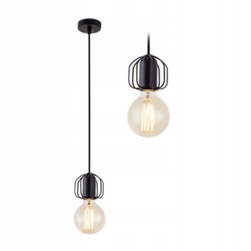 LAMPA SUFITOWA WISZĄCA CZARNA W STYLU LOFT BLACK