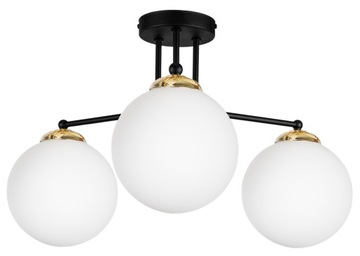 LAMPA SUFITOWA WISZĄCA SZKLANA KULE ZŁOTA LOFT LED