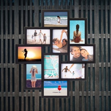 НАБОР ФОТОРАМОК ЧЕРНАЯ ФОТОГАЛЕРЕЯ MULTIRAMA РАМКИ 10 x ФОТО