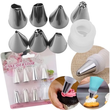 НАБОР БОЛЬШИХ КОНДИТЕРСКИХ ТАБЛЕТ 8x ДЛЯ ТОРТОВ И УКРАШЕНИЯ ТОРТОВ + ПЕРЕХОДНИК