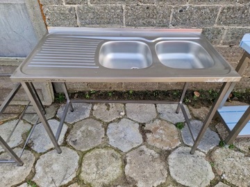 ZLEW GASTRONOMICZNY 2 KOMOROWY SPAWANY 120X60X85