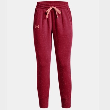 UA RIVAL FLEECE JOGGERS (XS) Spodnie Damskie Czerwony