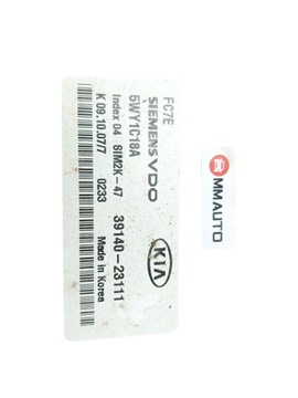 JEDNOTKA ŘÍZENÍ MOTORU KIA PRO CEED I 1 ED 2.0 16V 143KM 39140-23111