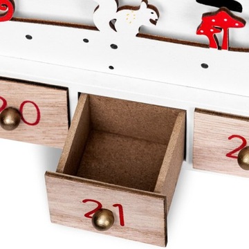 ДЕРЕВЯННЫЙ АДВЕНТ-КАЛЕНДАРЬ САНТА-КЛАУС LED