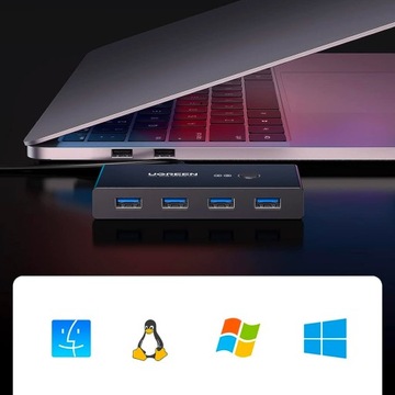 UGREEN ПЕРЕКЛЮЧАТЕЛЬ KVM-концентратор 2–4 USB 3.0