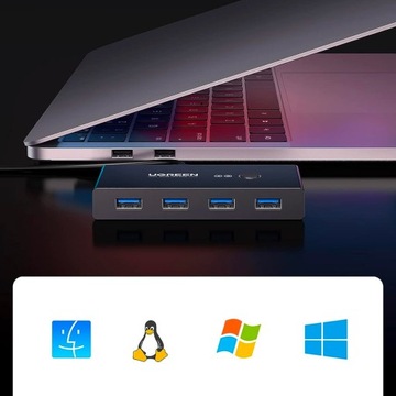 UGREEN ПЕРЕКЛЮЧАТЕЛЬ KVM ПЕРЕКЛЮЧАТЕЛЬ USB 2x4 USB 3.0 АДАПТЕР ПЕРЕДАЧИ ДАННЫХ