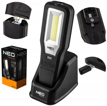 Лампа NEO Workshop 550 лм COB LED + цоколь + зарядное устройство 99-071