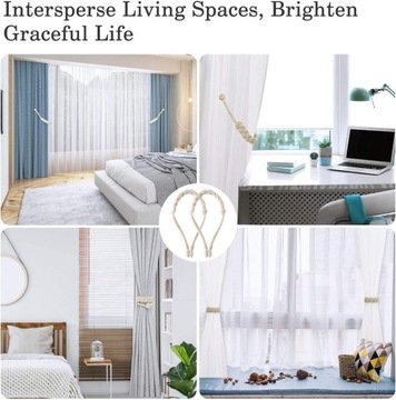 ОТЪЕМНИКИ ДЛЯ ШТОР, МАГНИТНЫЕ, ПЛЕТЕНЫЕ ВЕРЕВКИ, 2 ШТ.