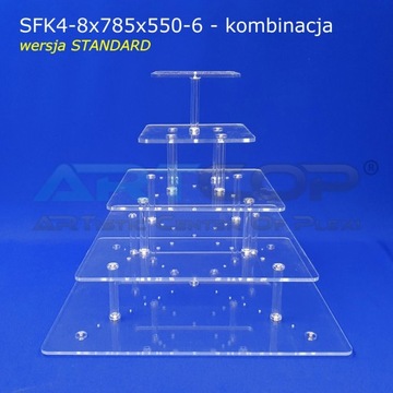 Многоярусная подставка для торта из оргстекла на 100 порций, свадебная.
