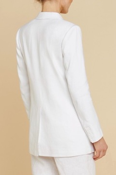 Женская льняная куртка Dunnes, длинная, белая куртка, пуговицы, S 36