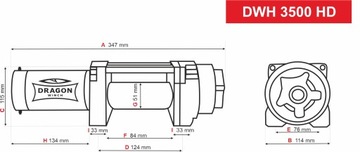 Электрическая лебедка Dragon Winch, 12 В, 3500 фунтов/1588 кг | DWH3500HD сталь