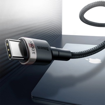 BASEUS KABEL PRZEWÓD ŁADUJĄCY USB-C POWER DELIVERY PD do MacBook 100W 2m