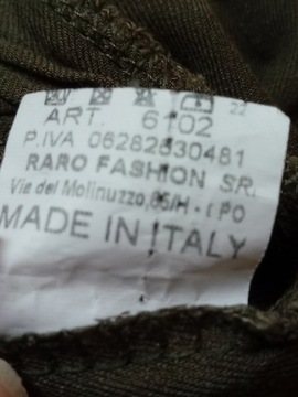 Khaki moro sukienka mini włoska Italy S M naszywki dresowa zielona modna 38