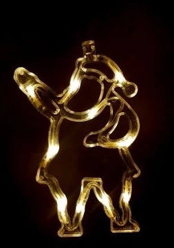 Ozdoba okienna MIKOŁAJ LED CIEPŁE ŚWIATŁO