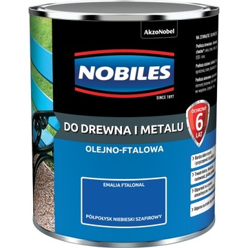 Farba do metalu Nobiles Ftalonal półpołysk 0,7L niebieski szafirowy