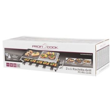 2w1 GRILL ELEKTRYCZNY RACLETTE STOŁOWY NA STÓŁ BEZ DYMU 1700W NIEMIECKI