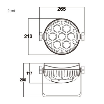 Прожектор для сцены PAR с эффектом LIGHT4ME FRAME PAR 7x12 LED RGBW