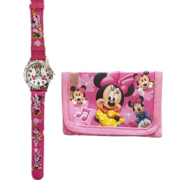 DIEVČENSKÉ HODINKY MYŠKA MINNIE KLASICKÁ PEŇAŽENKA SET