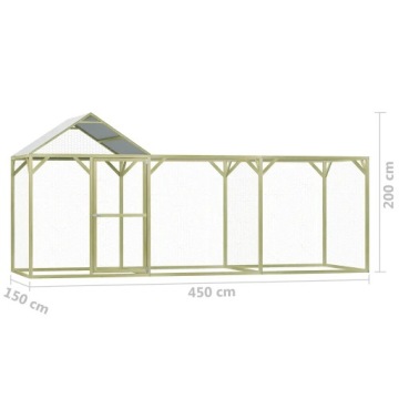 Клетка для птицы, 4,5х1,5х2 м, пропитанная сосновая древесина.