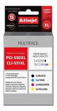 CANON ACTIVEJET PGI-550 CLI-551 AC-551 4SZT ZESTAW