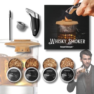 ZESTAW DO WĘDZENIA WHISKY SMOKER DREWIENKA PREZENT NA DZIEŃ OJCA TATY