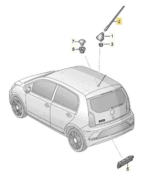 BIČ ANTÉNY NÁDRŽ ANTÉNA VW POLO UP ! 6R0035849