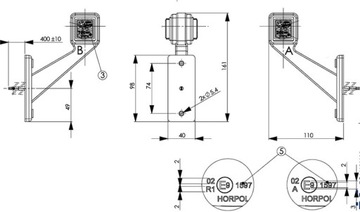 Габаритный фонарь Светодиодный габаритный звуковой сигнал 12/24 В 2X