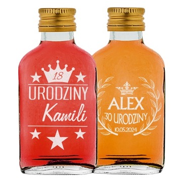 MINI BUTELKA SETKA PIERSIÓWKA PREZENT NA URODZINY PODZIĘKOWANIE 100ml Y4