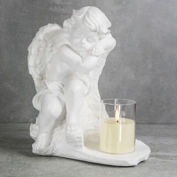 БОЛЬШАЯ СВЕЧА + ГИПСОВАЯ СВЕЧА ФИГУРКА гробницы СВЕТОДИОДНАЯ ЛАМПА 3XAAA