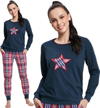 BAWEŁNIANA PIŻAMA DAMSKA DŁ. RĘKAW LUNA 515 [XL]