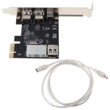 Karta adapter PCIE 1X do 1394A 4 porty PCIE Firewire