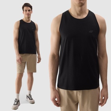 ФУТБОЛКА 4F МУЖСКАЯ ФУТБОЛКА БЕЗРУКАВОВ ВЕРХНЯЯ МАЙКА ХЛОПОК SPORTS SS24