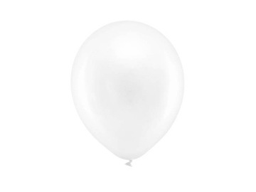 BALONY RAINBOW 23 CM METALICZNE BIAŁE 100 SZT