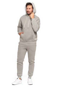 МУЖСКАЯ ХЛОПКОВАЯ СВИТШОТА С КАПЮШОНОМ, ГЛАДКАЯ, СЕРАЯ M