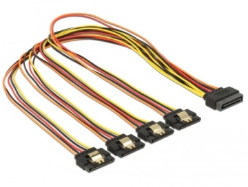 KABEL ZASILAJĄCY SATA na 4X SATA 15CM DELOCK