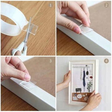 ПРОЧНАЯ ДВУСТОРОННЯЯ ВОДОНЕПРОНИЦАЕМАЯ НАНО ЛЕНТА, МНОГОРАЗОВАЯ, ПРОЗРАЧНАЯ