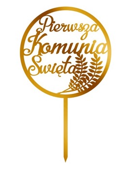 Topper Toper Pierwsza Komunia Święta- złoty TKZ-5
