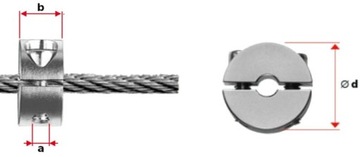 ЗАЖИМ ДЛЯ ВЕРЕВКИ 8 ММ КРУГЛЫЙ СТОП СТОП ИЗ НЕРЖАВЕЮ A4