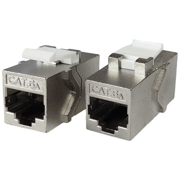 Łącznik kat.6A FTP STP beczka keystone RJ45 SLIM