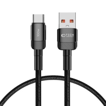 MOCNY KABEL TECH-PROTECT ULTRABOOST EVO USB-A / USB-C 100W 5A 50CM CZARNY