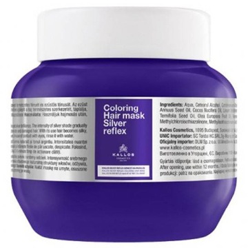 KALLOS SILVER REFLEX MASKA DO WŁOSÓW NEUTRALIZUJĄCA ŻÓŁTE ODCIENIE 275ML