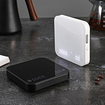 Mini waga do kawy z timerem Przenośna waga do kawy białej