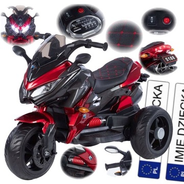 Motor na akumulator 3-6 lat 12V koła EVA mp3 LED skóra + TABLICE IMIENNE