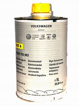 Тормозная жидкость DOT 4 - 1 литр VW AUDI SEAT SKODA