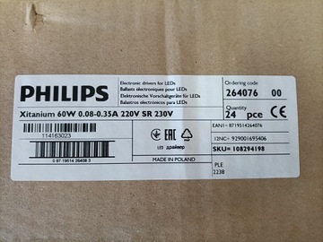 Zasilacz impulsowy Philips Xitanium 60W 0.08-0.35A 220V SR 230V