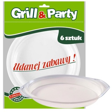 TALERZE PLASTIKOWE TALERZYKI JEDNORAZOWE 6 SZTUK TALERZ