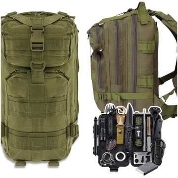 PLECAK W GÓRY NA ASG OBÓZ WODOODPORNY + ZESTAW PRZETRWANIA SURVIVAL 32w1