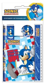 SONIC ołówek gumka linijka zestaw szkolny 5el