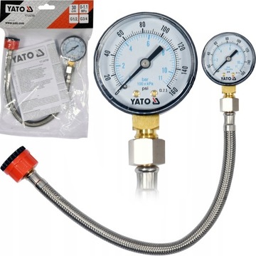 ZESTAW DO KONTROLI CIŚNIENIA INSTALACJI WODNYCH TESTER MANOMETR Z WĘŻEM